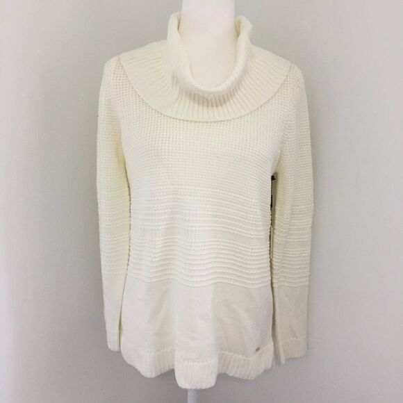 Calvin Klein White Turtleneck Knit Sweater - Picture 1 of 4